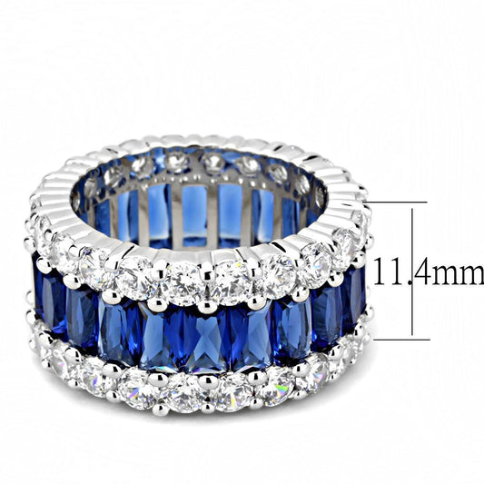3W1527 - Rhodium Brass Ring with Synthetic  in Montana-1