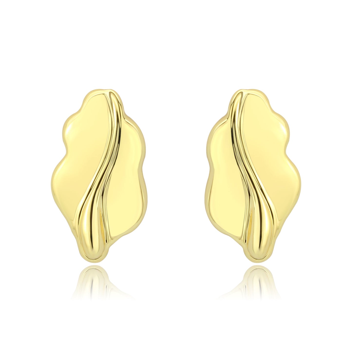 3W1733G - Flash Gold Brass Earring with NoStone in No Stone-0