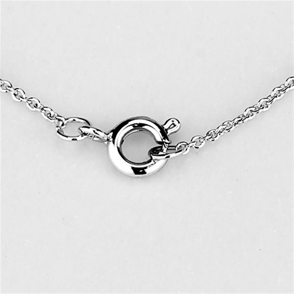 3W407 - Rhodium Brass Necklace with Top Grade Crystal  in Clear Alamode