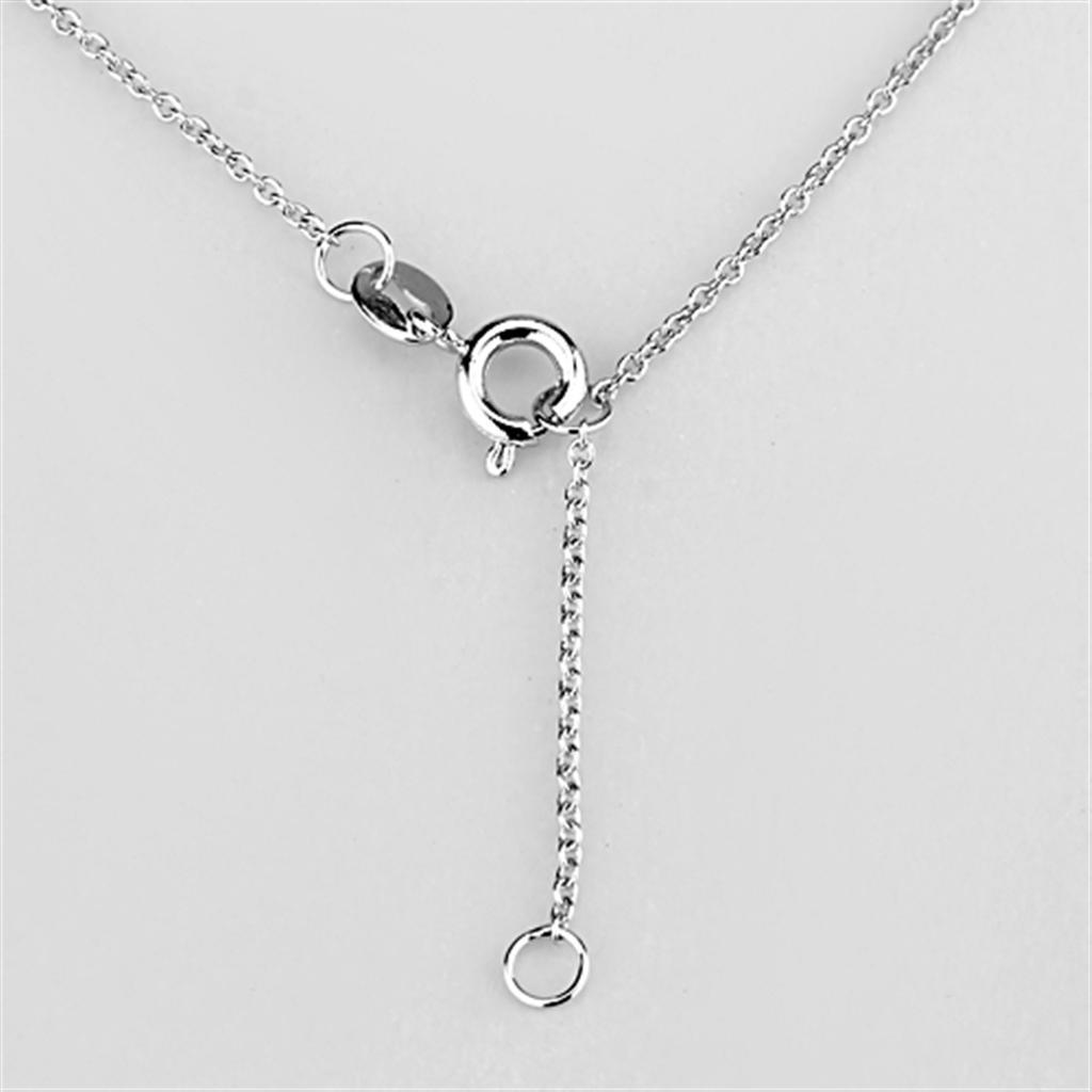 3W427 - Rhodium Brass Necklace with AAA Grade CZ  in Clear Alamode