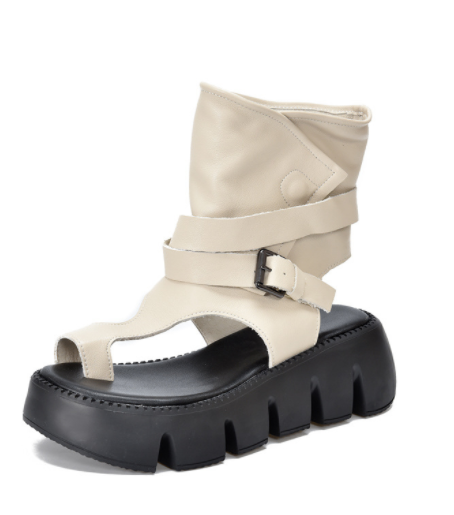Roman High-Top Platform Sandals with Belt Buckle Best YouTube Store