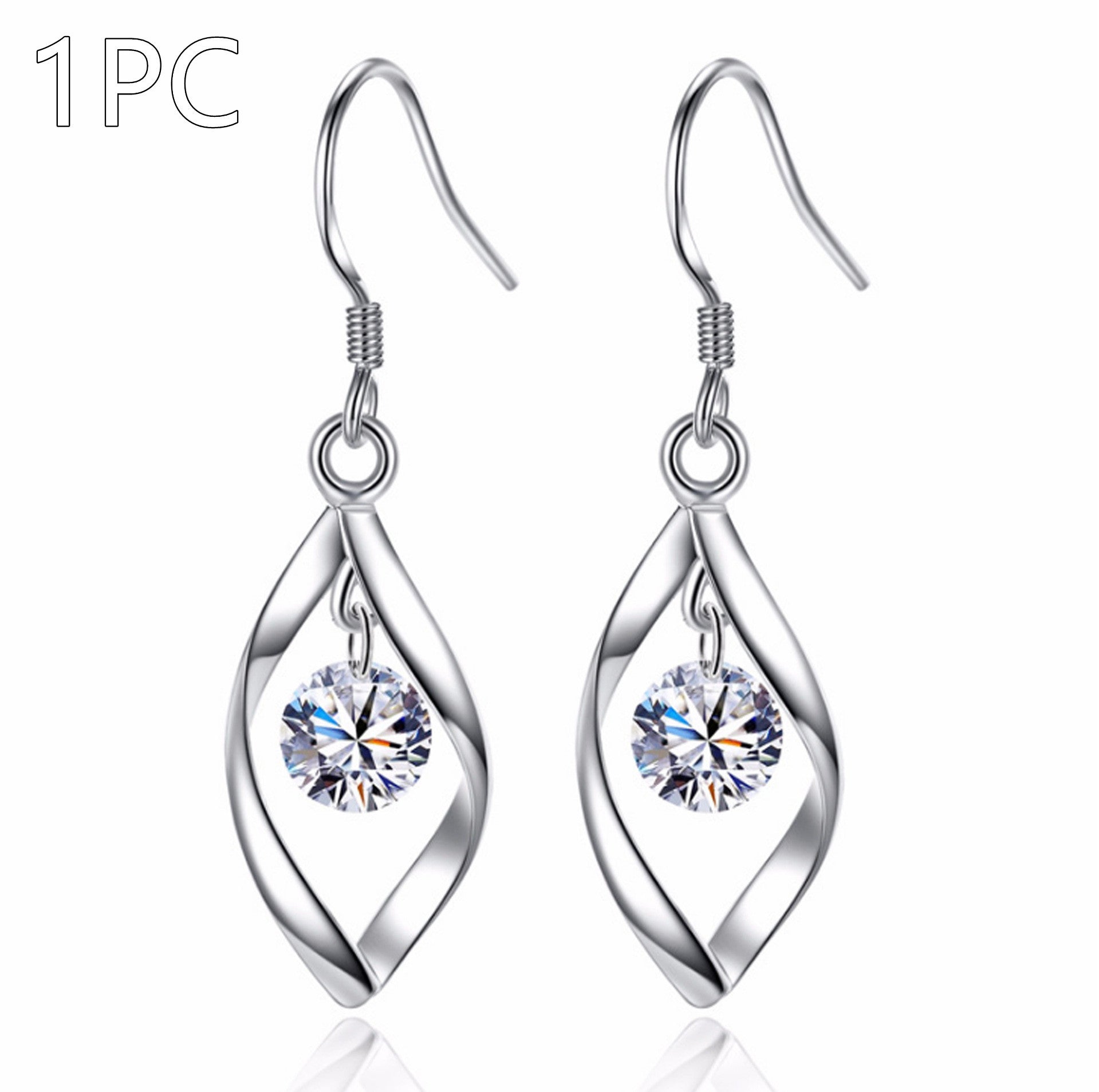 Zircon Reduction Silver Earrings LadyShow.Store