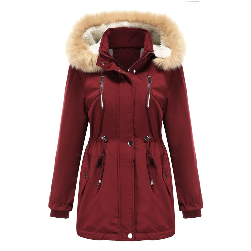 WInter Coat Detachable Hooded Feece Jacket Women LadyShow.Store