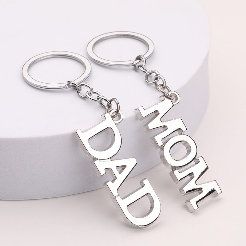 Creative Father Mother's Day Gift Zinc Alloy Letter Keychain CJD