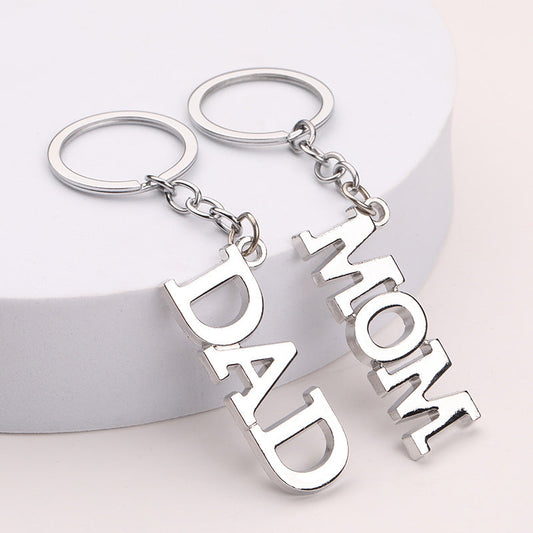 Creative Father Mother's Day Gift Zinc Alloy Letter Keychain CJD
