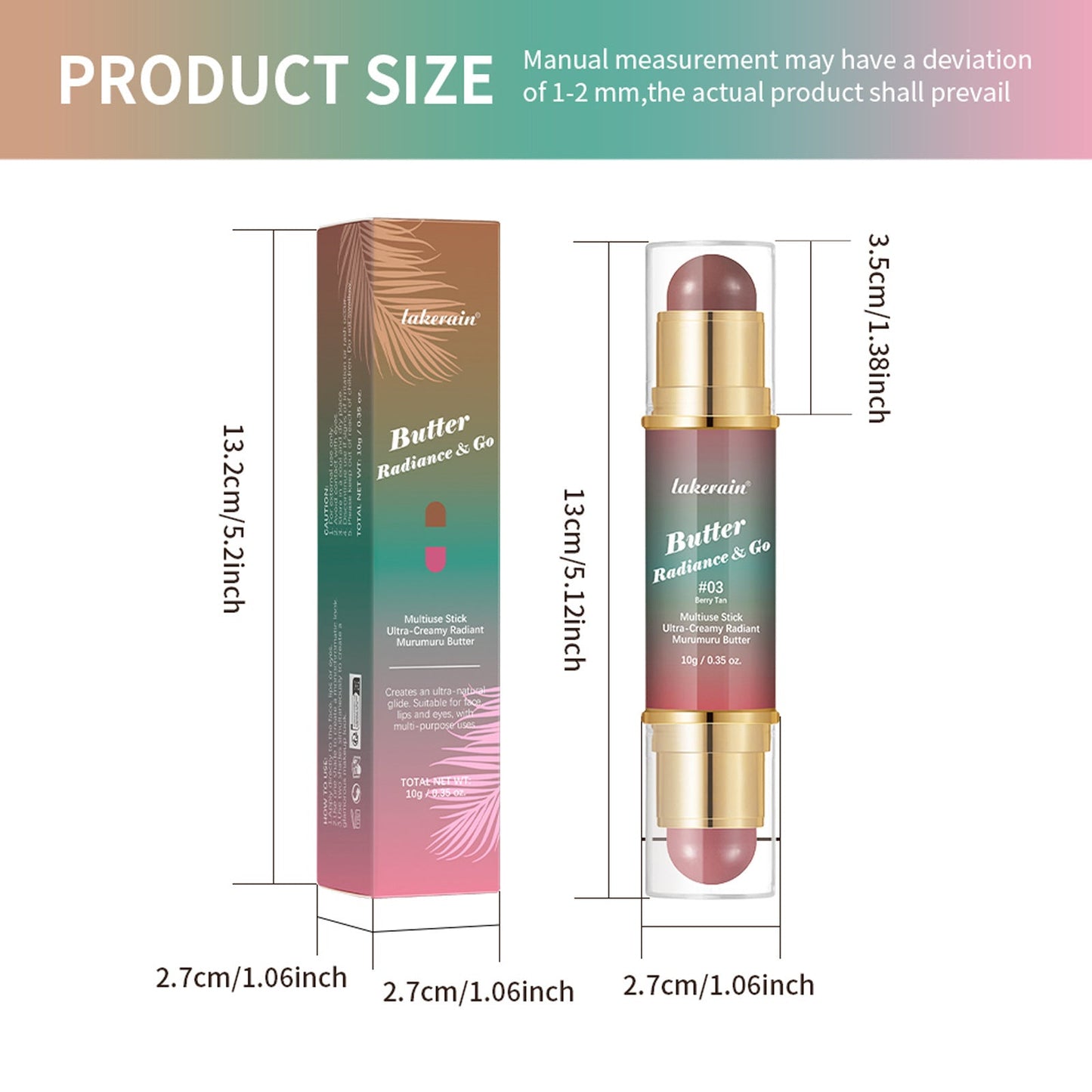 Natural Nude Makeup Double-headed Three-dimensional Face Repair Blush Stick CJD