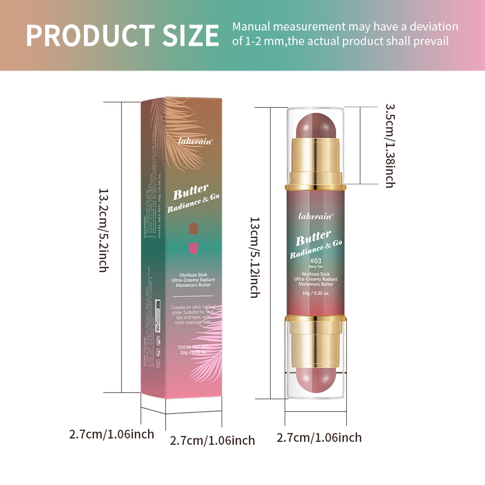 Natural Nude Makeup Double-headed Three-dimensional Face Repair Blush Stick CJD
