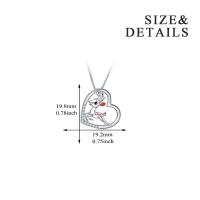 Sterling Silver Sika Deer Heart Zircon Necklace LadyShow.Store