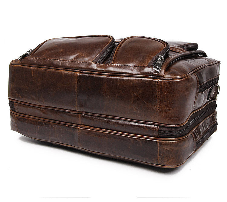 Men's Large Capacity Leather Handbag Computer Briefcase CJD