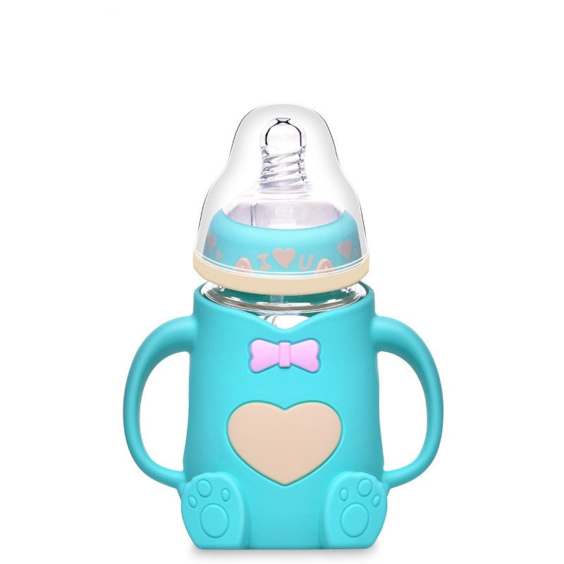 Silicone Glass Baby Bottle with Anti-Drop Design LuxuryLifeWay Online Store