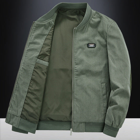 Men's Retro Corduroy Baseball Jacket for Spring & Autumn Pi-Mart