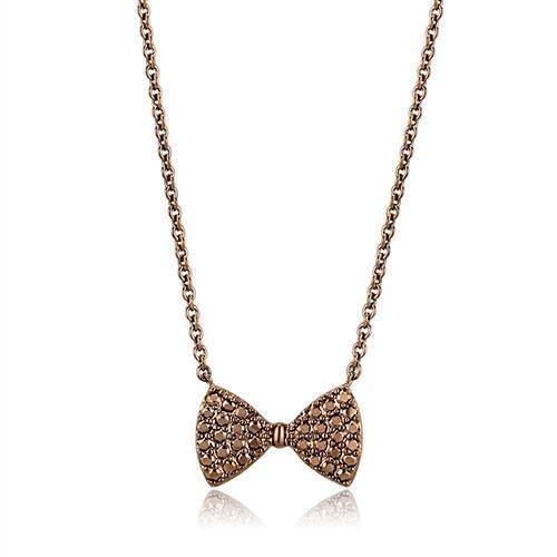 3W1132 - IP Coffee light Brass Chain Pendant with AAA Grade CZ  in Light Coffee Alamode
