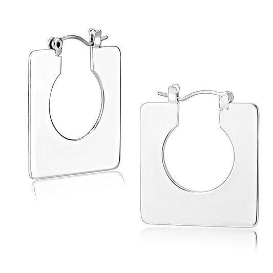 3W1500 - Rhodium Brass Earrings with No Stone Alamode
