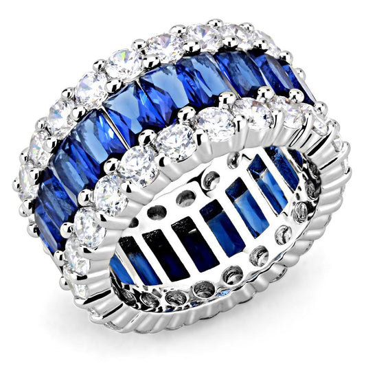 3W1527 - Rhodium Brass Ring with Synthetic  in Montana-0