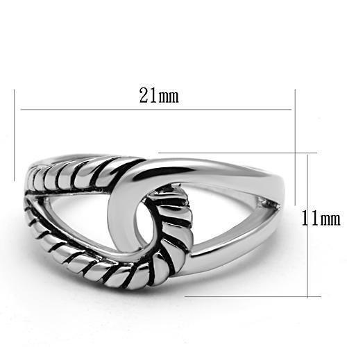 3W310 - Rhodium Brass Ring with Epoxy  in Jet Alamode