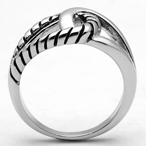 3W310 - Rhodium Brass Ring with Epoxy  in Jet Alamode