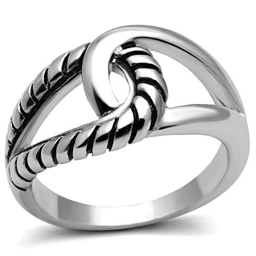 3W310 - Rhodium Brass Ring with Epoxy  in Jet Alamode