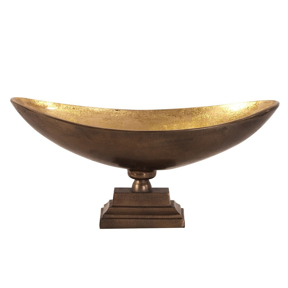 Rustic Bronze Oblong Footed Centerpiece Bowl W2B