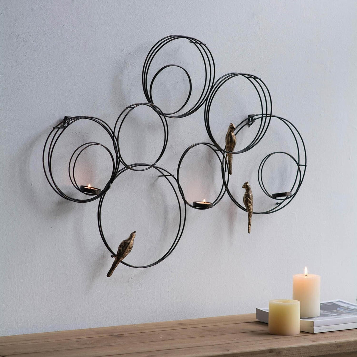 Black and Gold Birds Geometric Wall Decor W2B