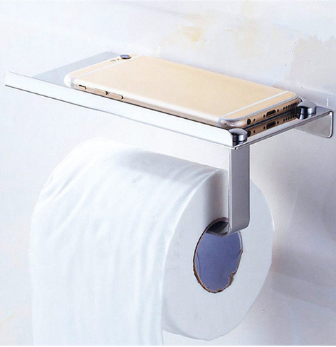 304 stainless steel phone towel rack toilet paper holder bathroom accessories creative tissue box thickening