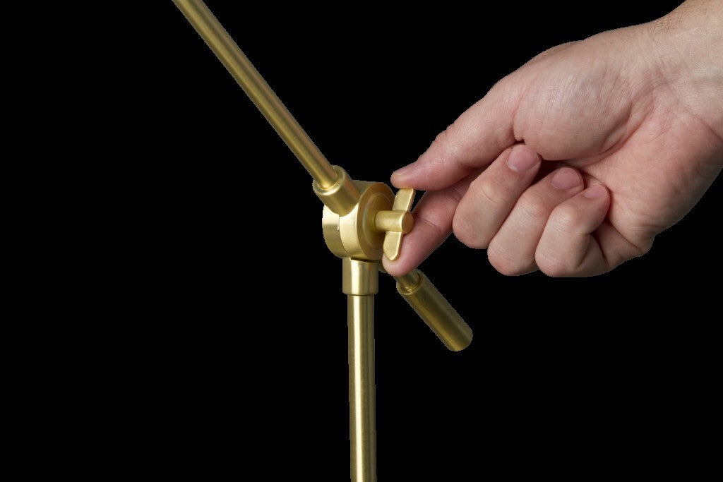 Shiny Satin Brass LED Adjustable Desk Lamp W2B