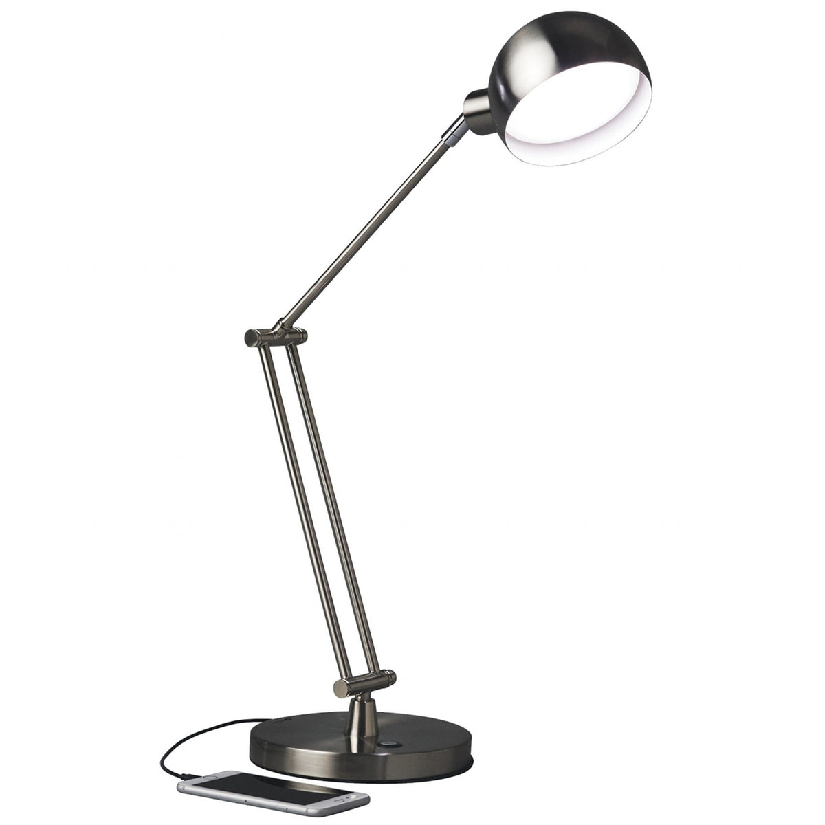 Brushed Nickel LED Adjustable Desk Lamp W2B