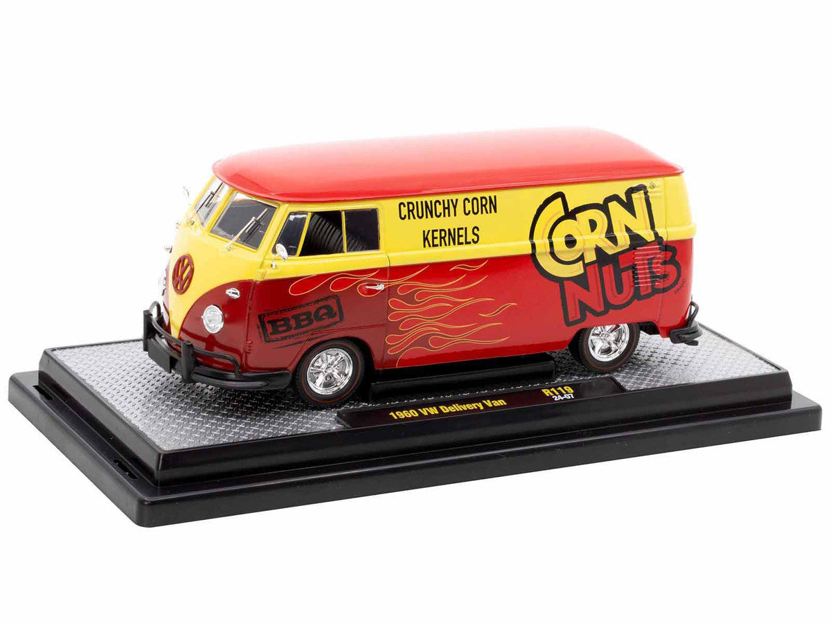1960 Volkswagen Delivery Van Red and Yellow "Corn Nuts BBQ" Limited Edition to 6250 pieces Worldwide 1/24 Diecast Model Car by M2 Machines M2