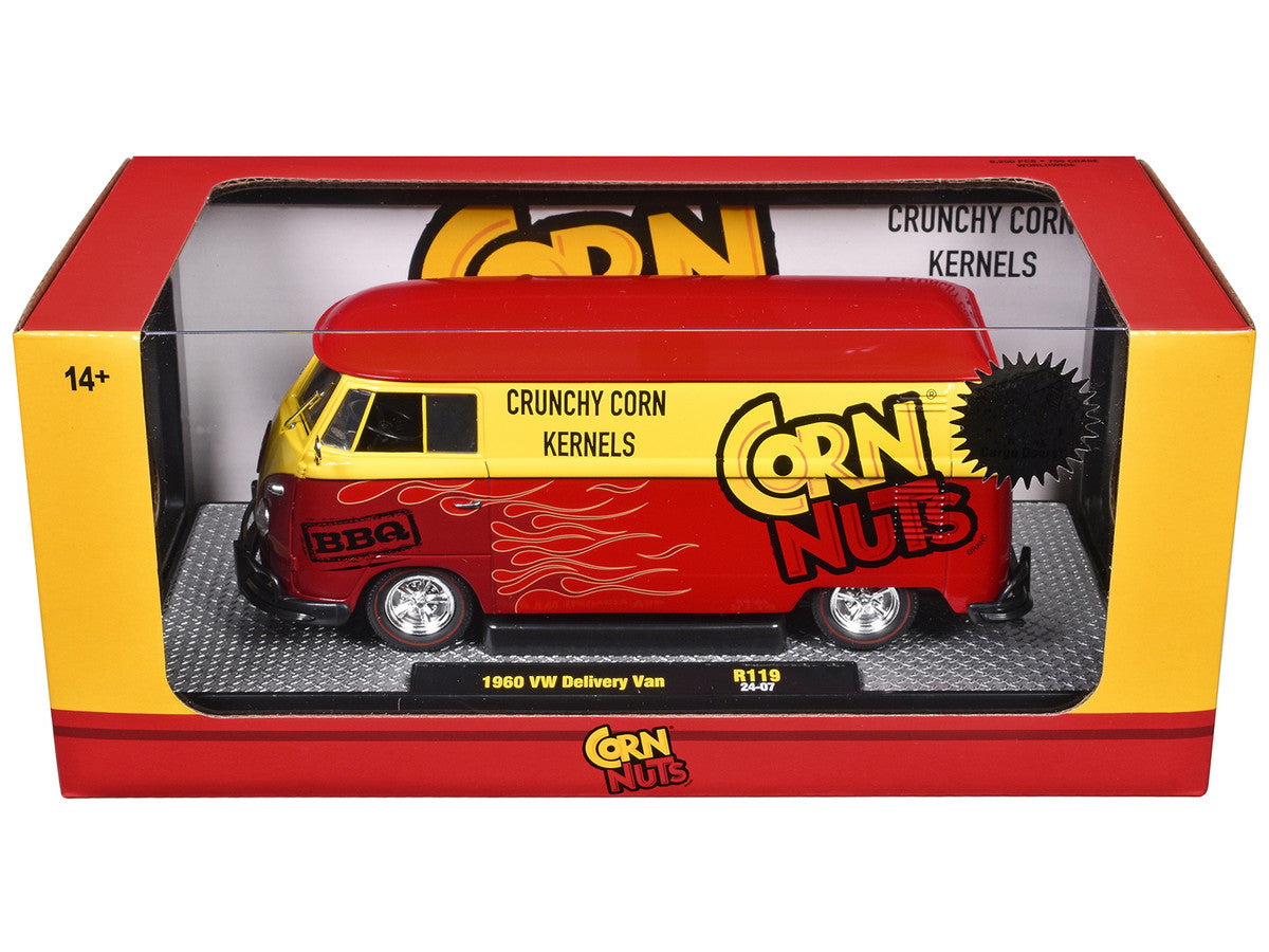 1960 Volkswagen Delivery Van Red and Yellow "Corn Nuts BBQ" Limited Edition to 6250 pieces Worldwide 1/24 Diecast Model Car by M2 Machines M2