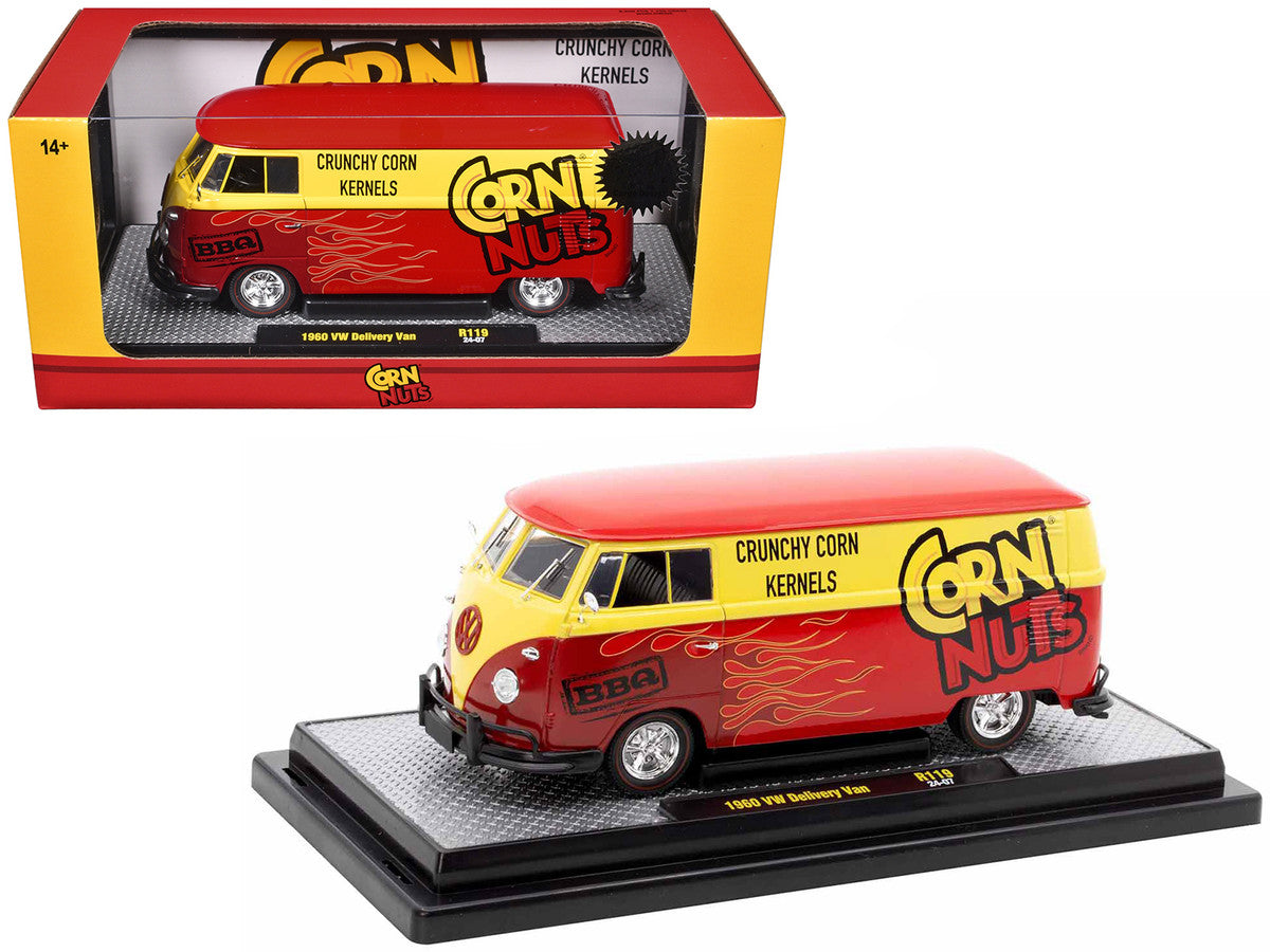 1960 Volkswagen Delivery Van Red and Yellow "Corn Nuts BBQ" Limited Edition to 6250 pieces Worldwide 1/24 Diecast Model Car by M2 Machines M2