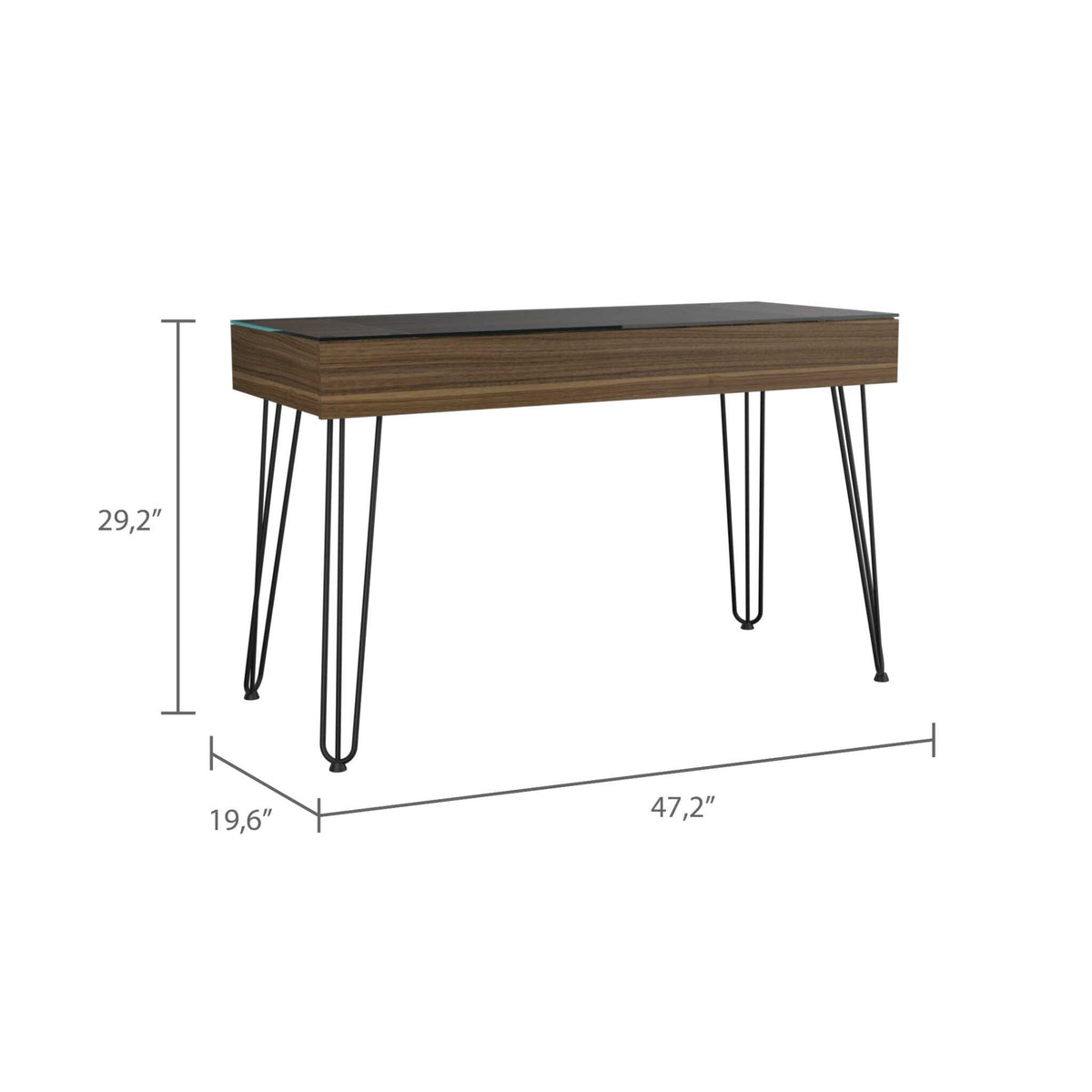 47" Brown and Black Computer Desk W2B