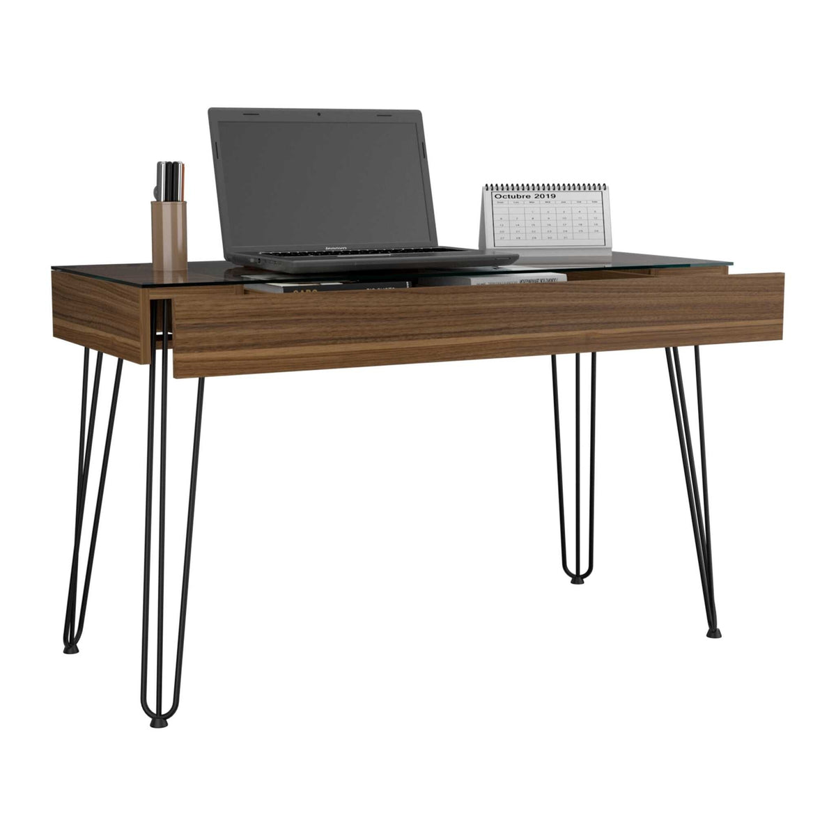 47" Brown and Black Computer Desk W2B
