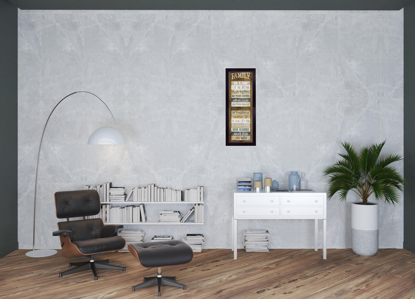 Family Rules Shutter 1 Black Framed Print Wall Art