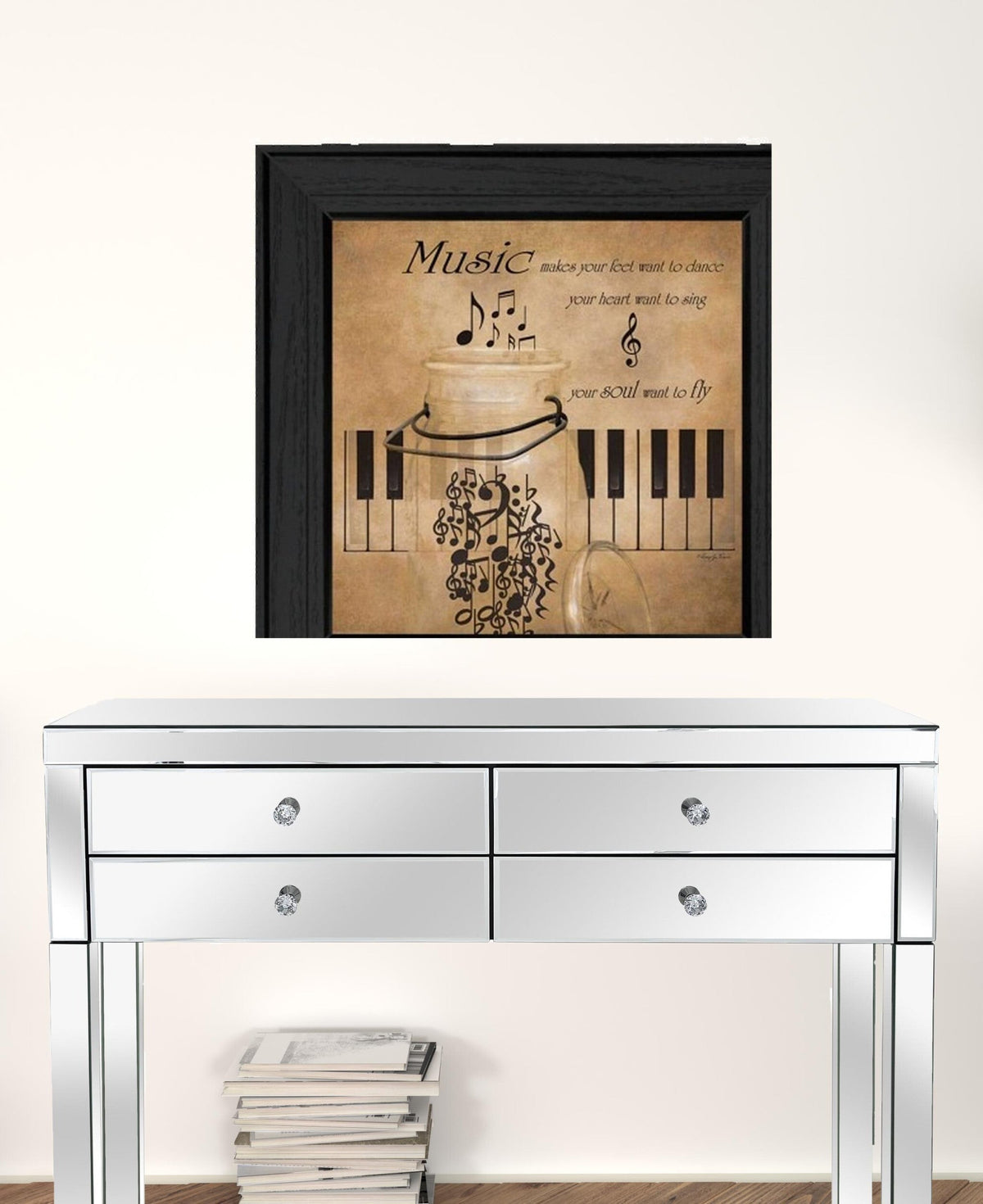 Set Of Two Music 3 Black Framed Print Wall Art W2B