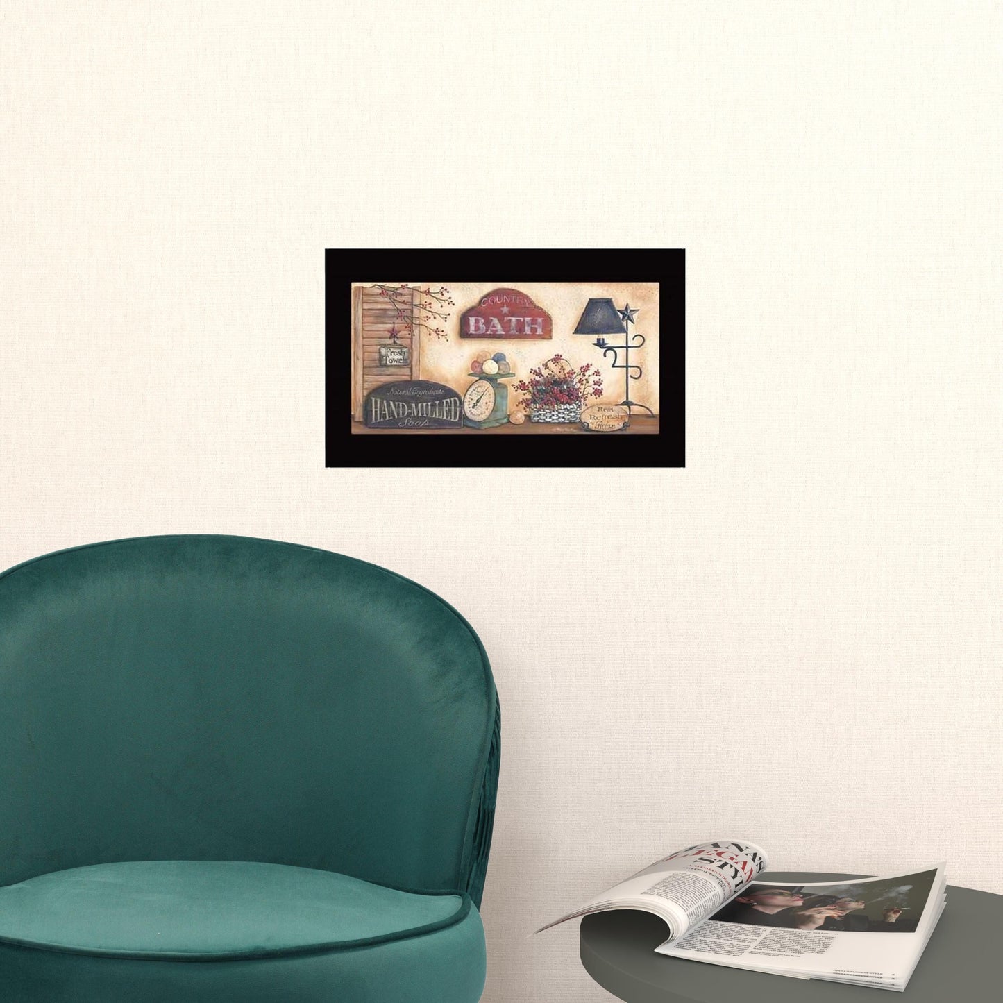 Set Of Two Bath 1 Black Framed Print Bathroom Wall Art