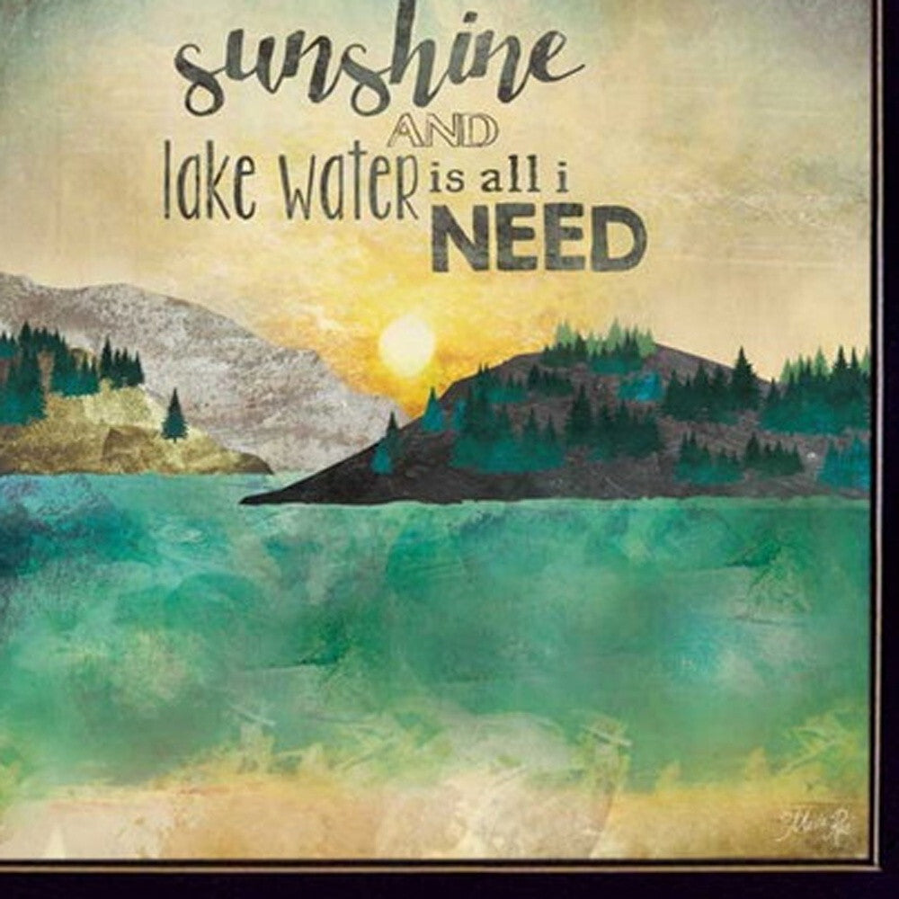Set Of Two The Lake is Calling Black Framed Print Wall Art W2B