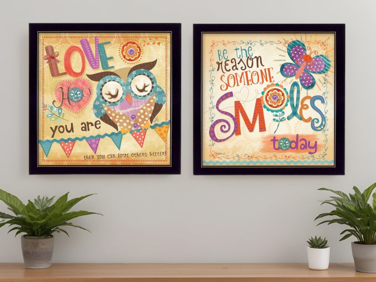 Set Of Two Be the Reason Black Framed Print Wall Art W2B