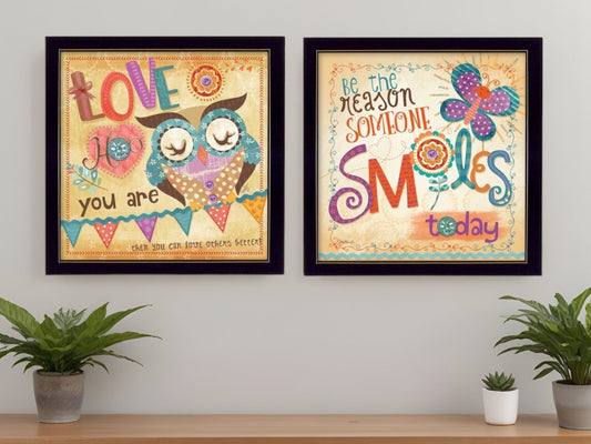 Set Of Two Be the Reason Black Framed Print Wall Art W2B