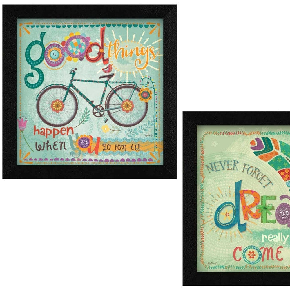 Set Of Two Good Things Black Framed Print Wall Art W2B