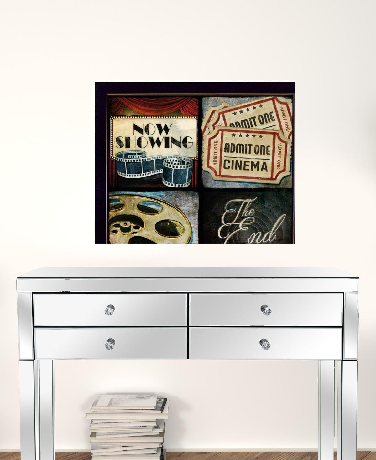Set Of Two At The Movies Black Framed Print Wall Art W2B