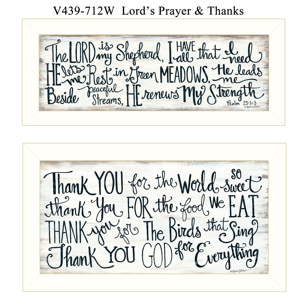 Set Of Two Thank You Lord 1 White Framed Print Wall Art W2B