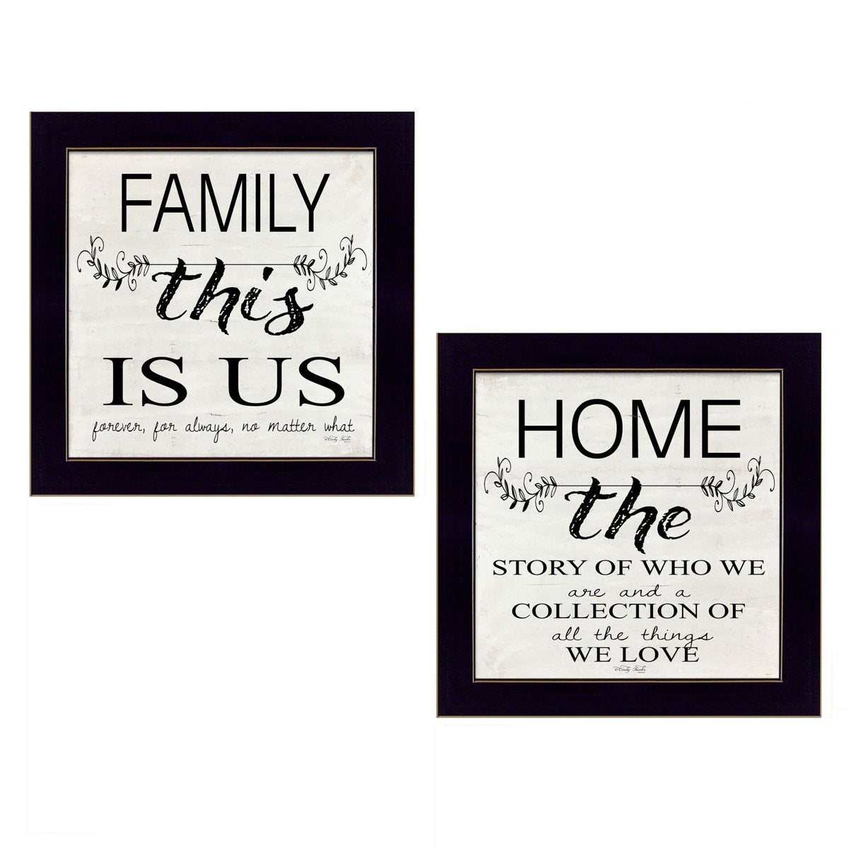 Set Of Two Family 1 Black Framed Print Wall Art W2B
