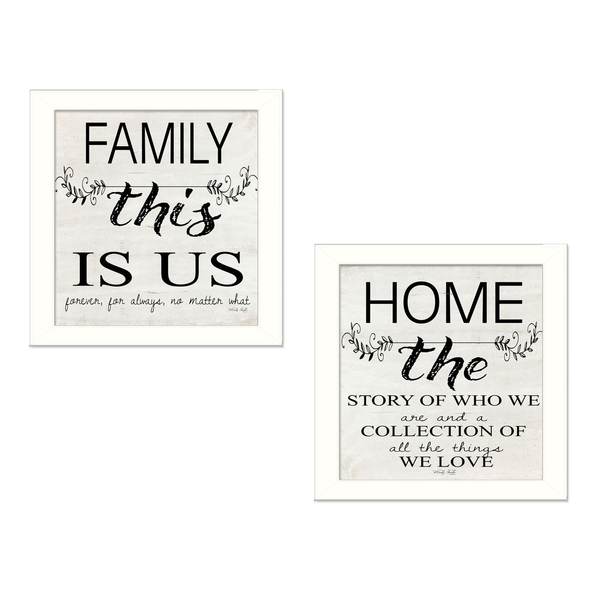 Set Of Two Family 2 White Framed Print Wall Art W2B