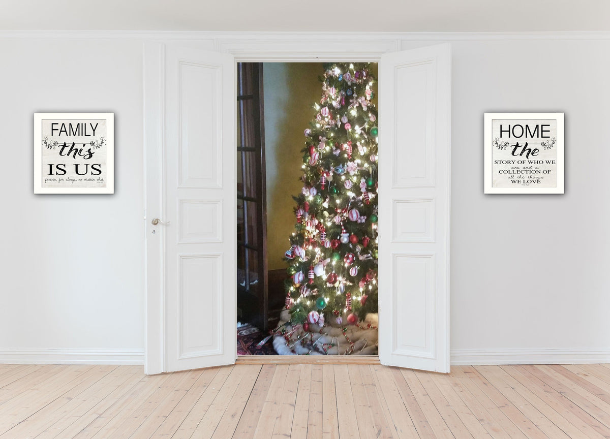Set Of Two Family 2 White Framed Print Wall Art W2B