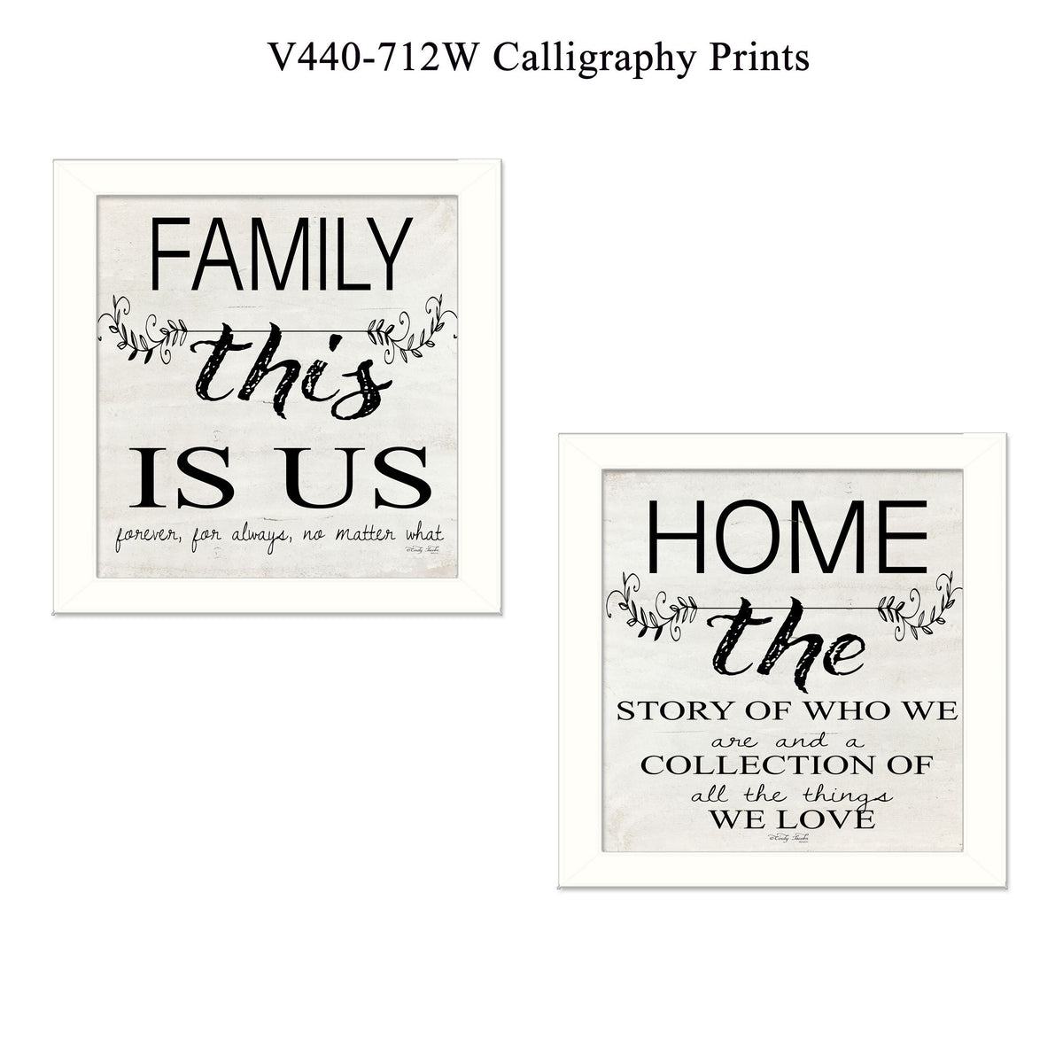 Set Of Two Family 2 White Framed Print Wall Art W2B