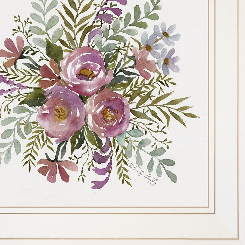 Set Of Two Floral Spray I and II White Framed Print Wall Art W2B