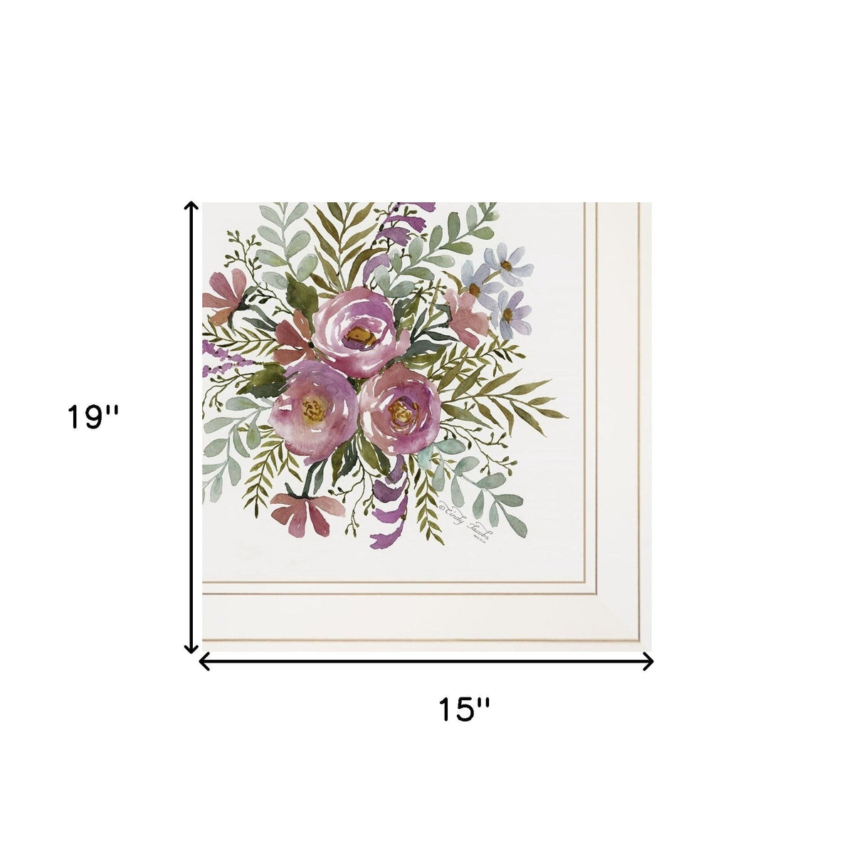 Set Of Two Floral Spray I and II White Framed Print Wall Art W2B