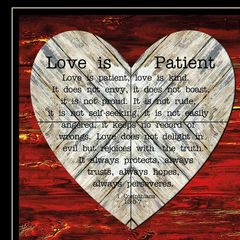 Set Of Two Love is Patient or Measure 2 Black Framed Print Wall Art W2B