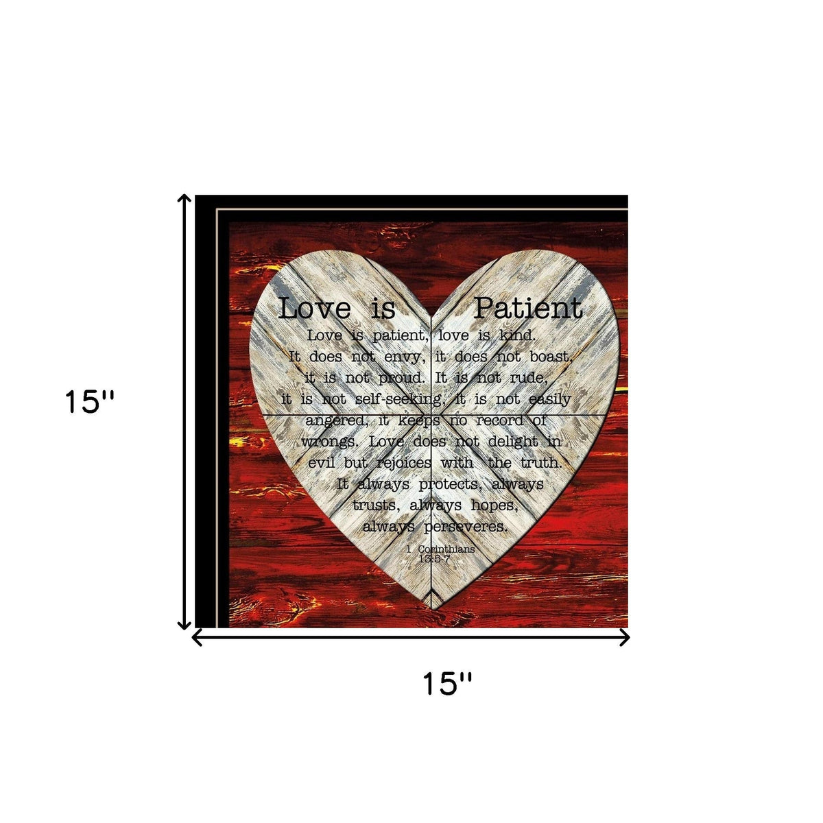 Set Of Two Love is Patient or Measure 2 Black Framed Print Wall Art W2B