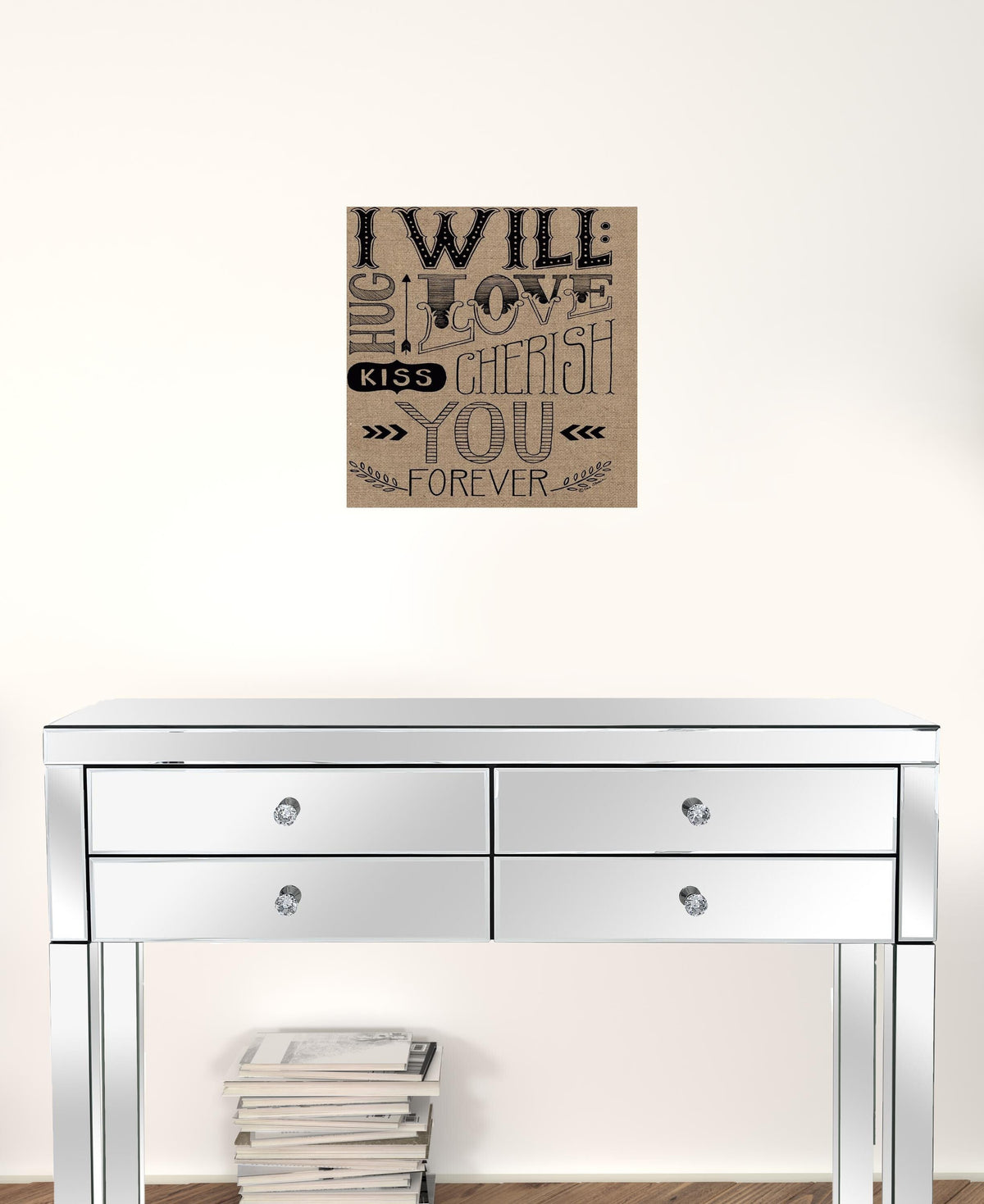 Set Of Two Hugs or Forever 1 White Framed Print Wall Art W2B