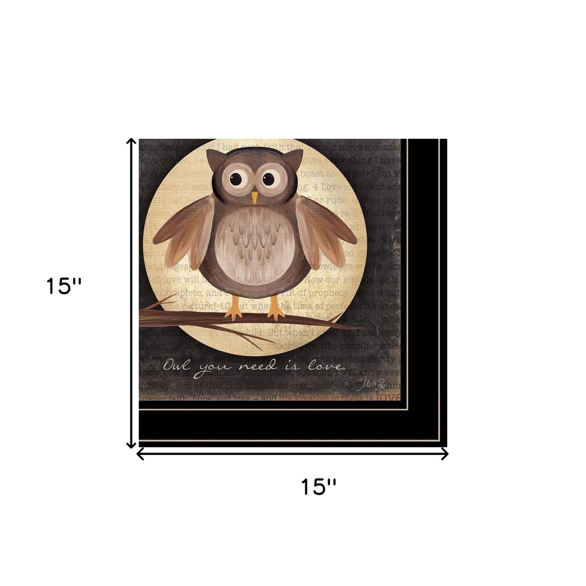 Set Of Two Owl Always Love and Need You 2 Black Framed Print Wall Art W2B